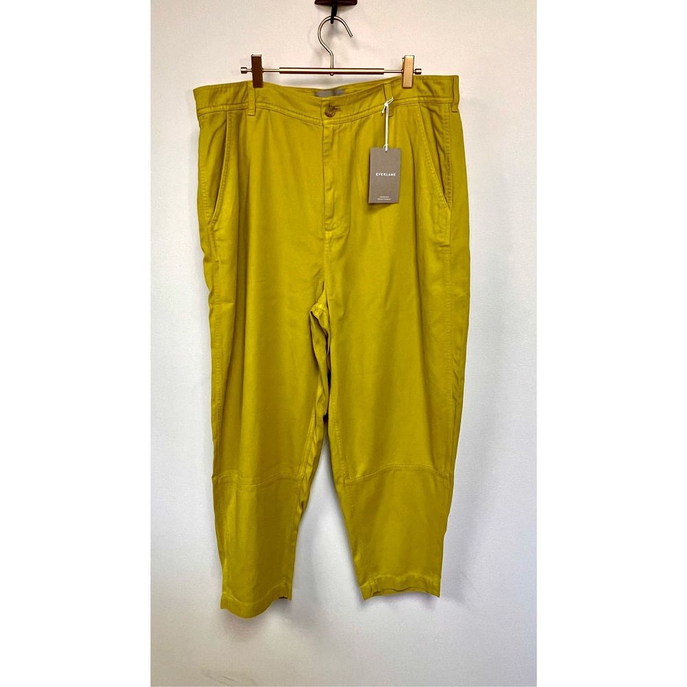 Brand New Everlane Women’s 16 Neon Yellow Tencel High Waist Tapered Casual Pants